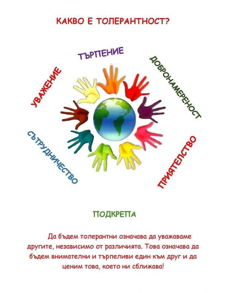 Международния ден на толерантността – 16 ноември